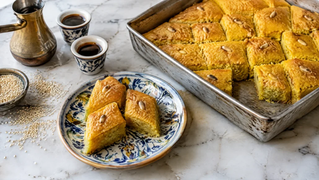 How to Make Sfouf (Lebanese Turmeric Semolina Cake)